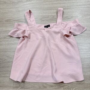 3 for $15 Topshop Women's V-Neck pink Cold Shoulder Strap Top blouse 6